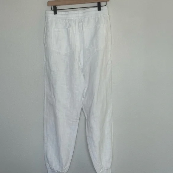 Bobi Los Angeles White Cotton Joggers NWT SZ Small